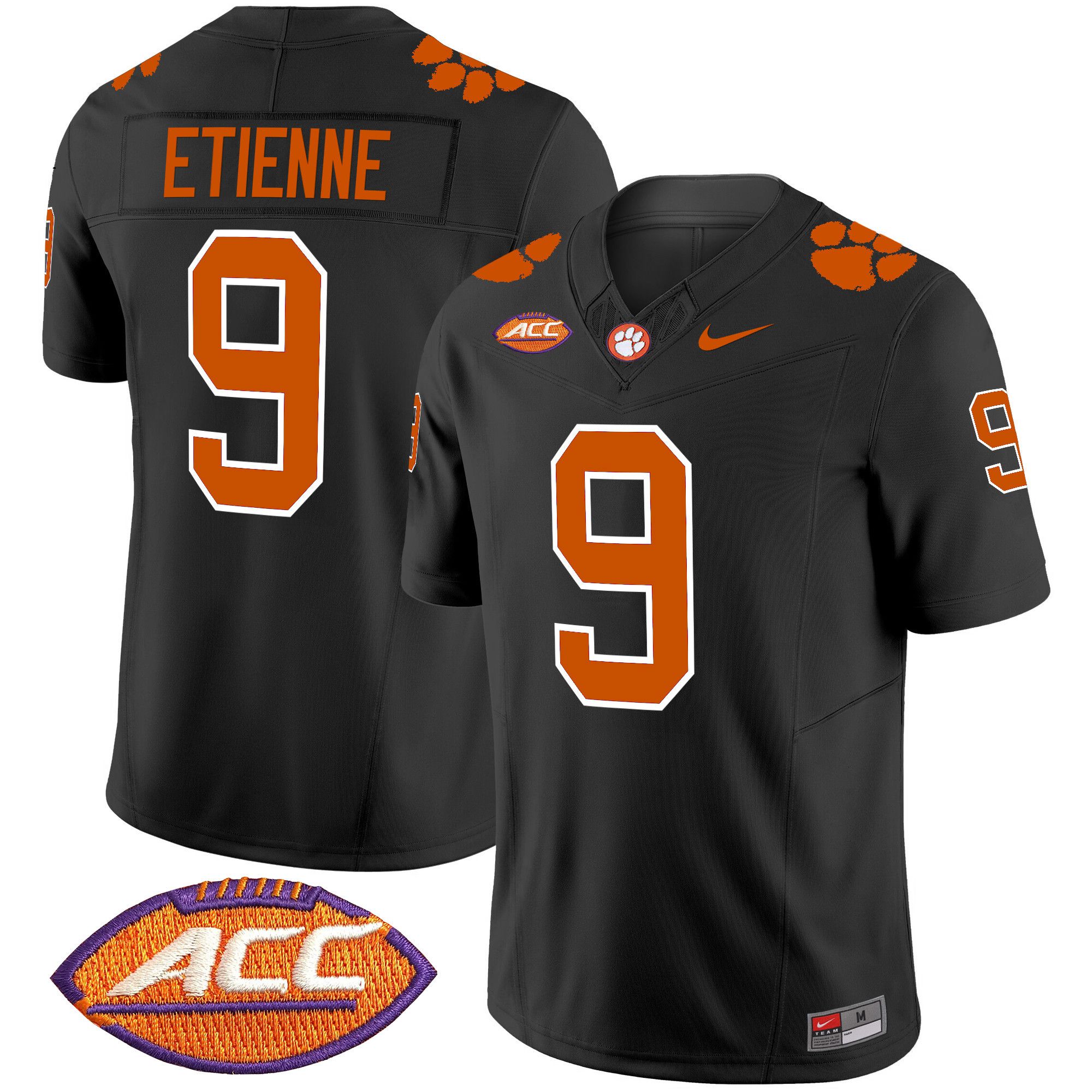 Men Clemson Tigers #9 Etienne Black 2024 Nike Vapor Limited NCAA Jersey style 1